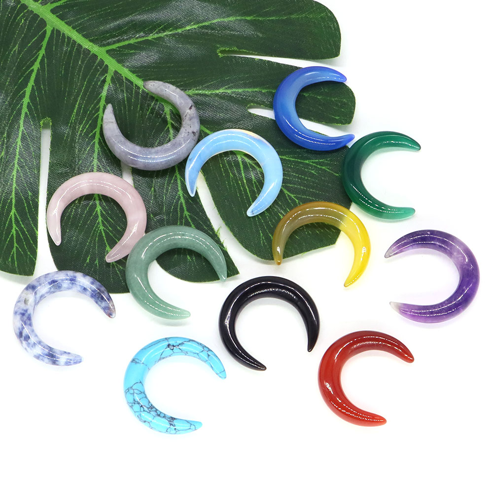 Gemstone Bracelet Healing - 30mm Crescent Moon Form Natürliche Kristall