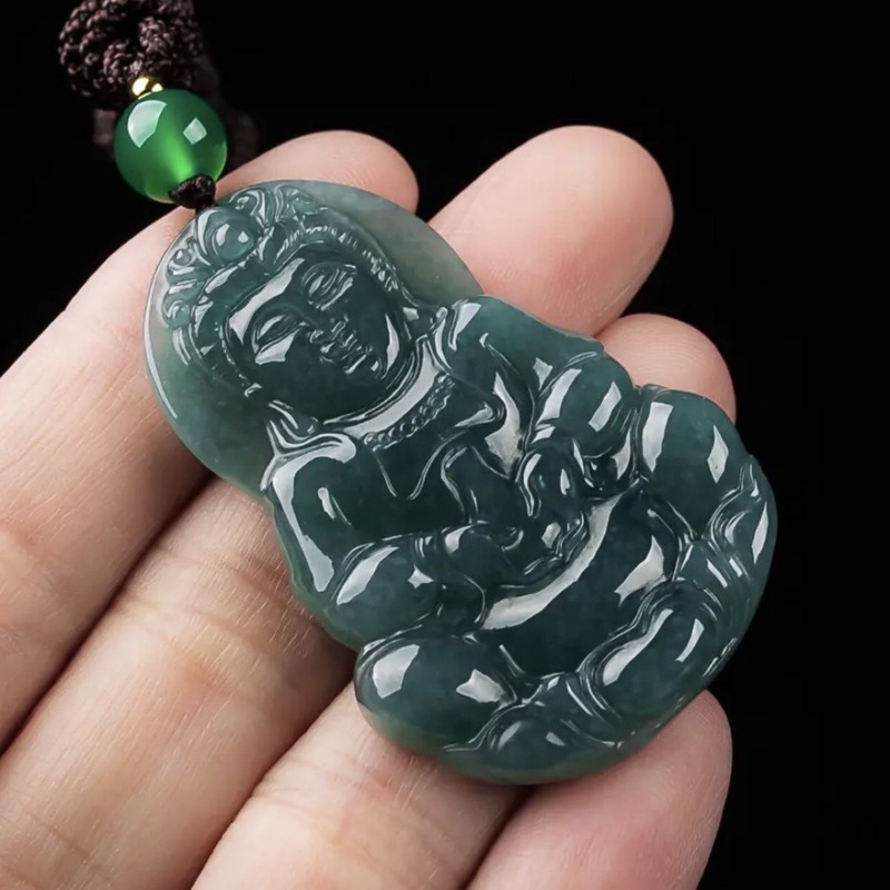 Jewelry & Watches Vitopoulos Reviews - Echter A-Klasse Guanyin-Buddha, blauer Anhänger für