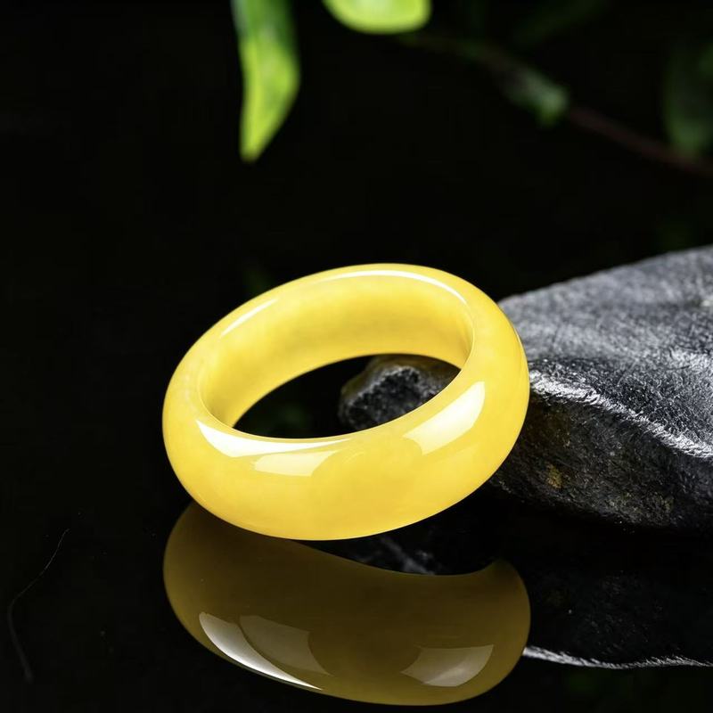 Jewelry & Watches Vitopoulos Reviews - Echter A-Klasse-Jadeitring mit voller Gelbfarbe und
