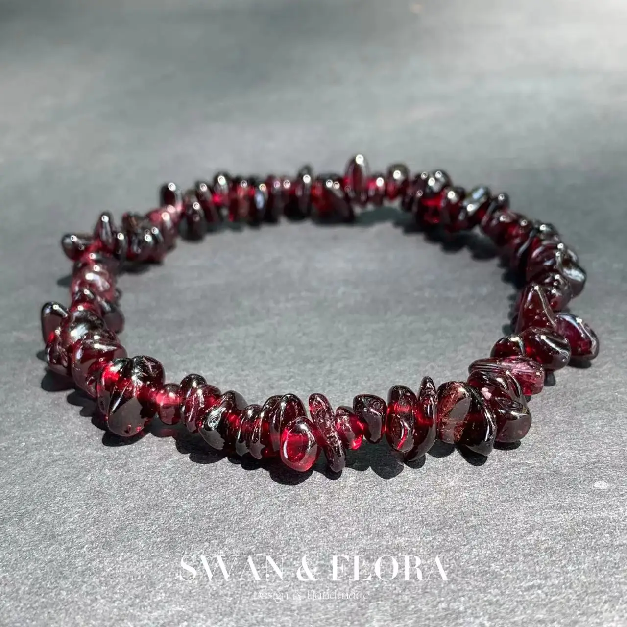 Gemstone Bracelet Healing - Natürliches Granat-Armband für Damen, Kristall-Armband, Schmuck,