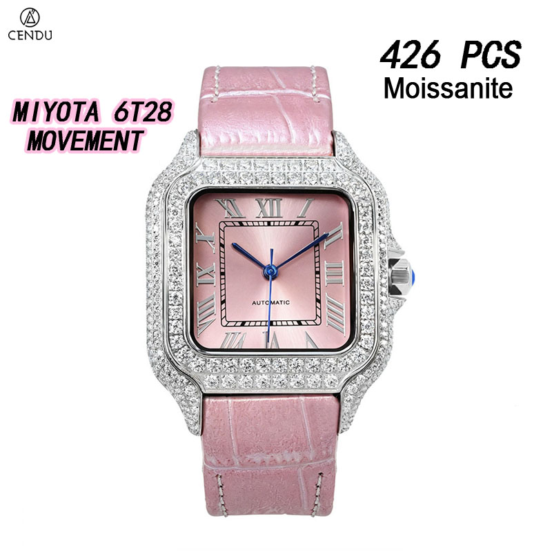 Vvs Jewelry Watches - VVS Moissanit-Diamantuhren für Herren, Quadratische Uhren,