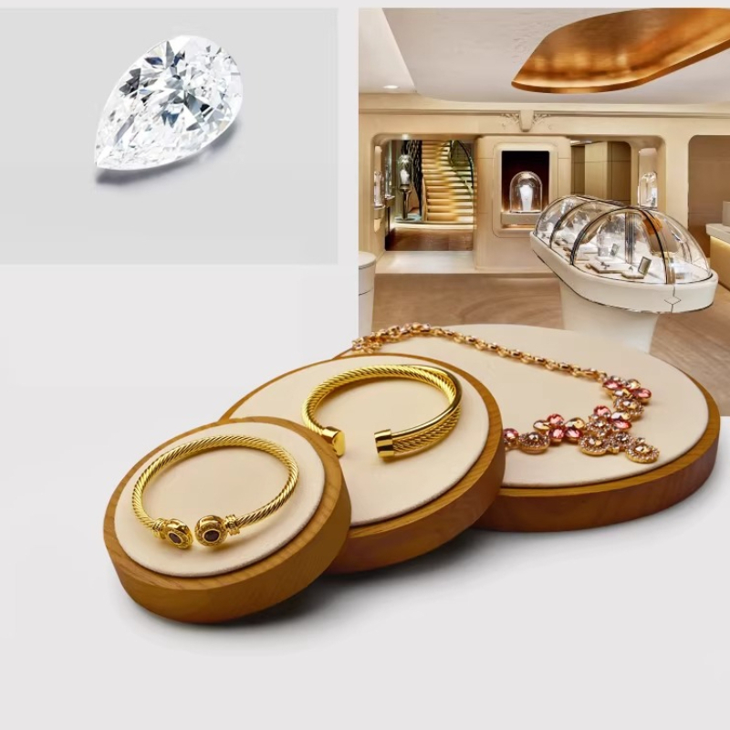Jewelry Stores With Watches - Schmuckpräsentationstablett aus Massivholz für Uhren und