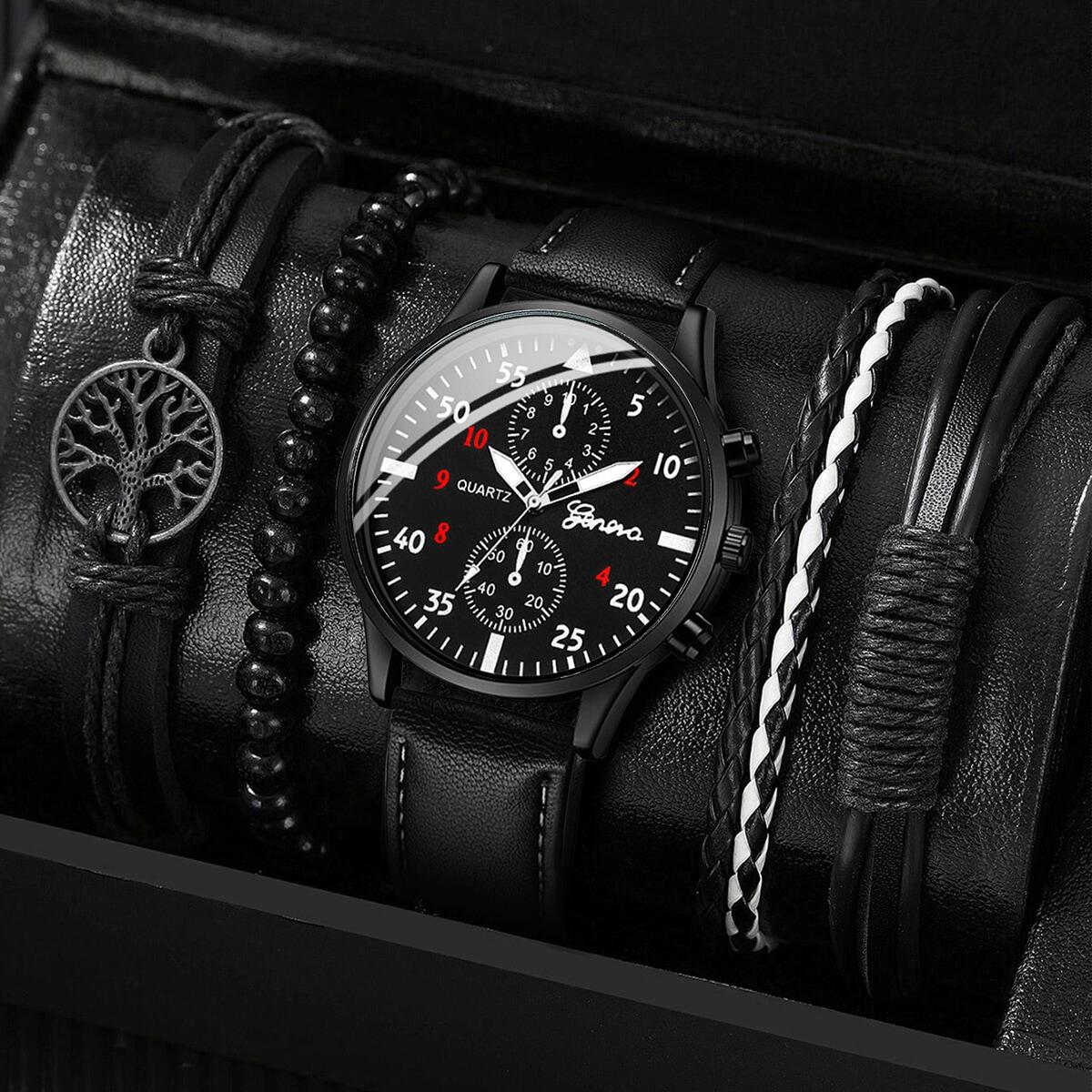 Jewelry Watches Vintage - 5PCS/4PCS Mode herren Business Uhren Casual