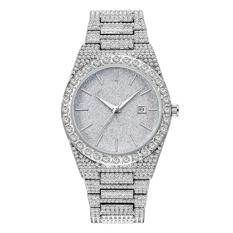 Jewelry Watches Vintage - Herren Luxusuhren: Hip-Hop Diamant-Mode mit Legierungsarmband,