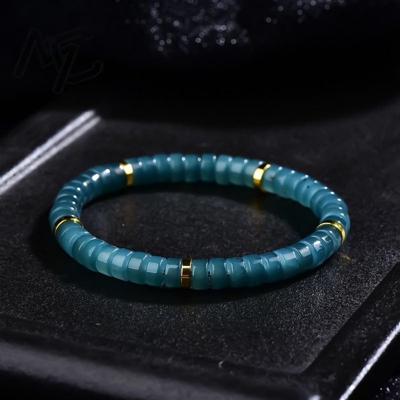 Jewelry & Watches Vitopoulos Reviews - Natürliche Jadeit Blauwasser Abakus-Perlen Spacer-Armband Luxus-Qualitätsschmuck