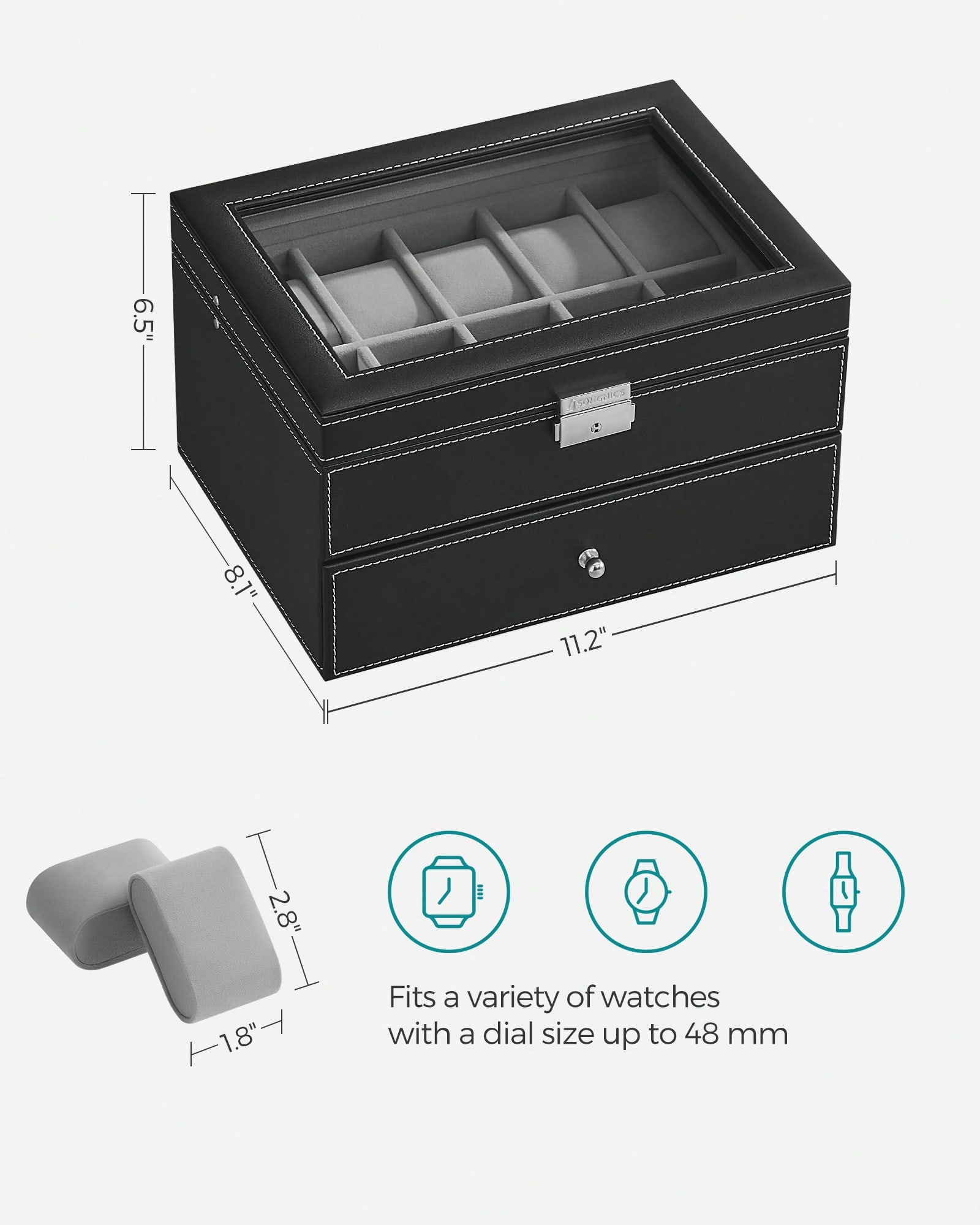 20-Fächer Uhrenbox mit Glasdec – Watch Display Box Bewertung und Preis