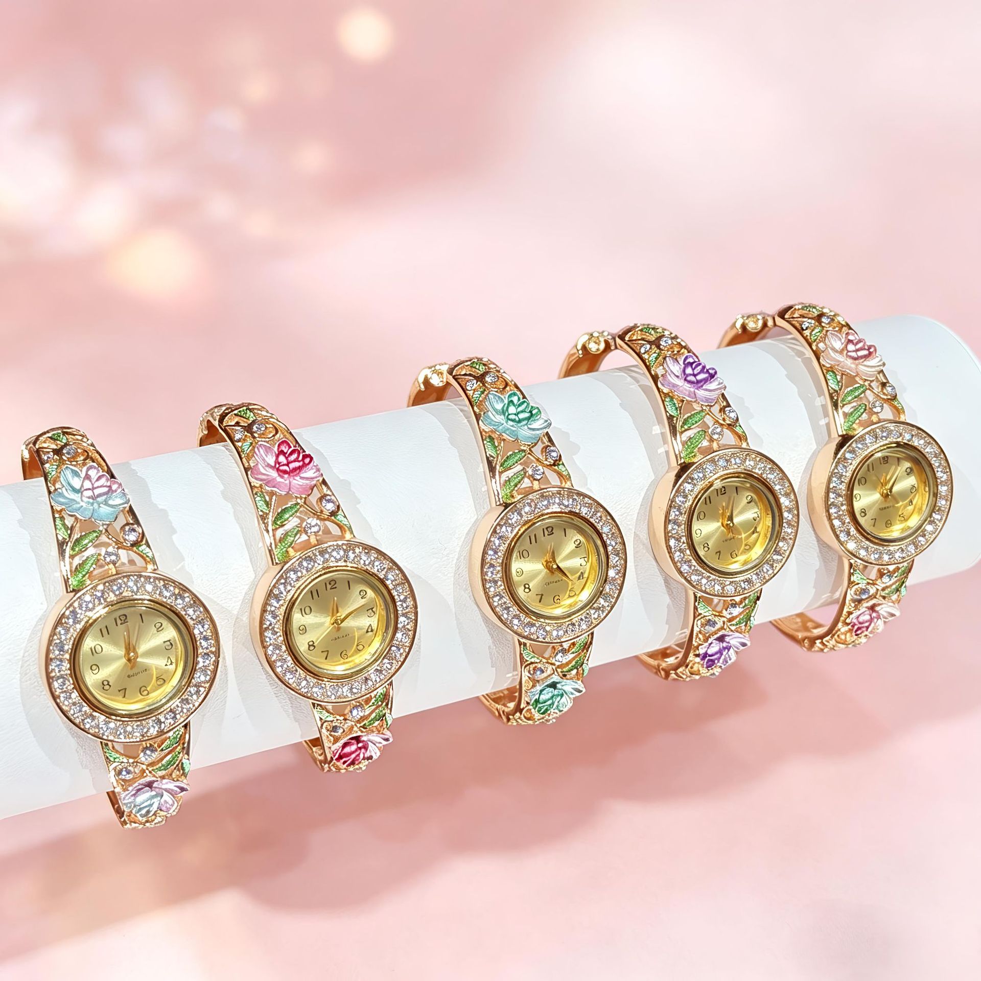 Vintage Gold-Emaille-Blumen-Ar – Jewelry Watches Vintage Bewertung und Preis