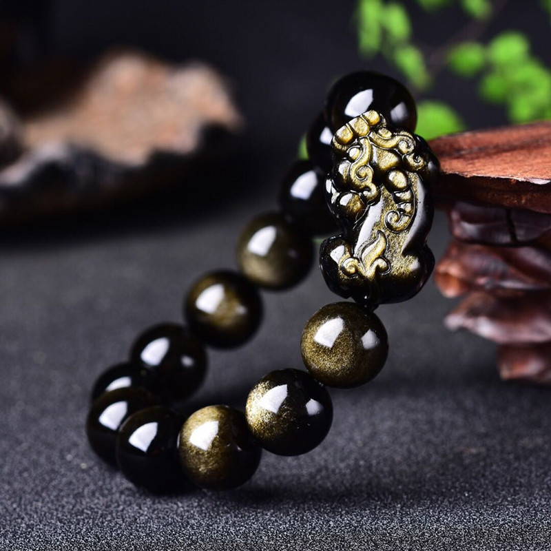 Natürliches Gold Obsidian Armb – Gemstone Bracelet Healing Bewertung und Preis