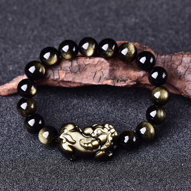 Natürliches Gold Obsidian Armb – Gemstone Bracelet Healing Bewertung und Preis
