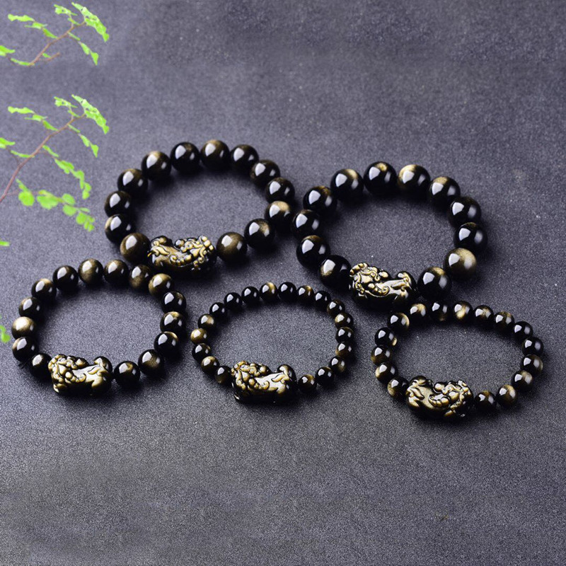 Natürliches Gold Obsidian Armb – Gemstone Bracelet Healing Bewertung und Preis
