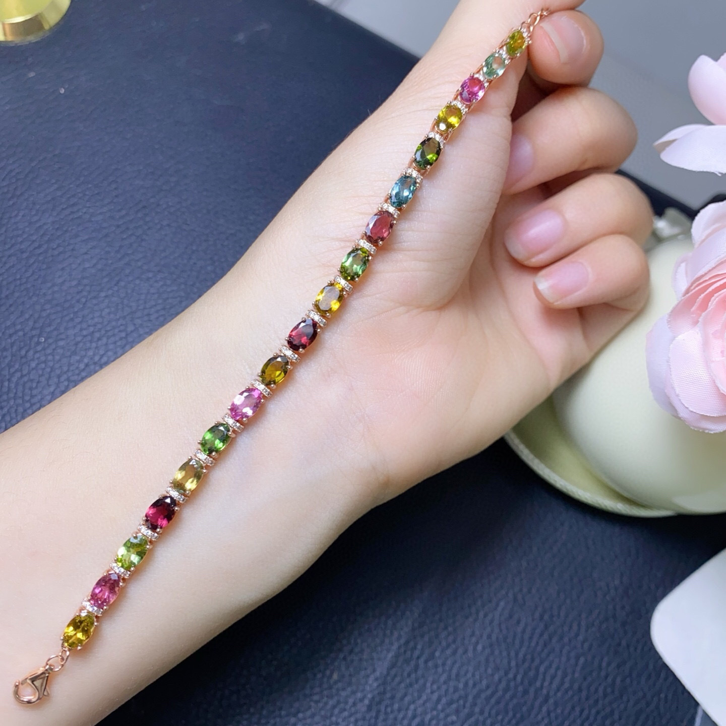 925 Silber Natürliches Turmali – Gemstone Bracelet Healing Bewertung und Preis