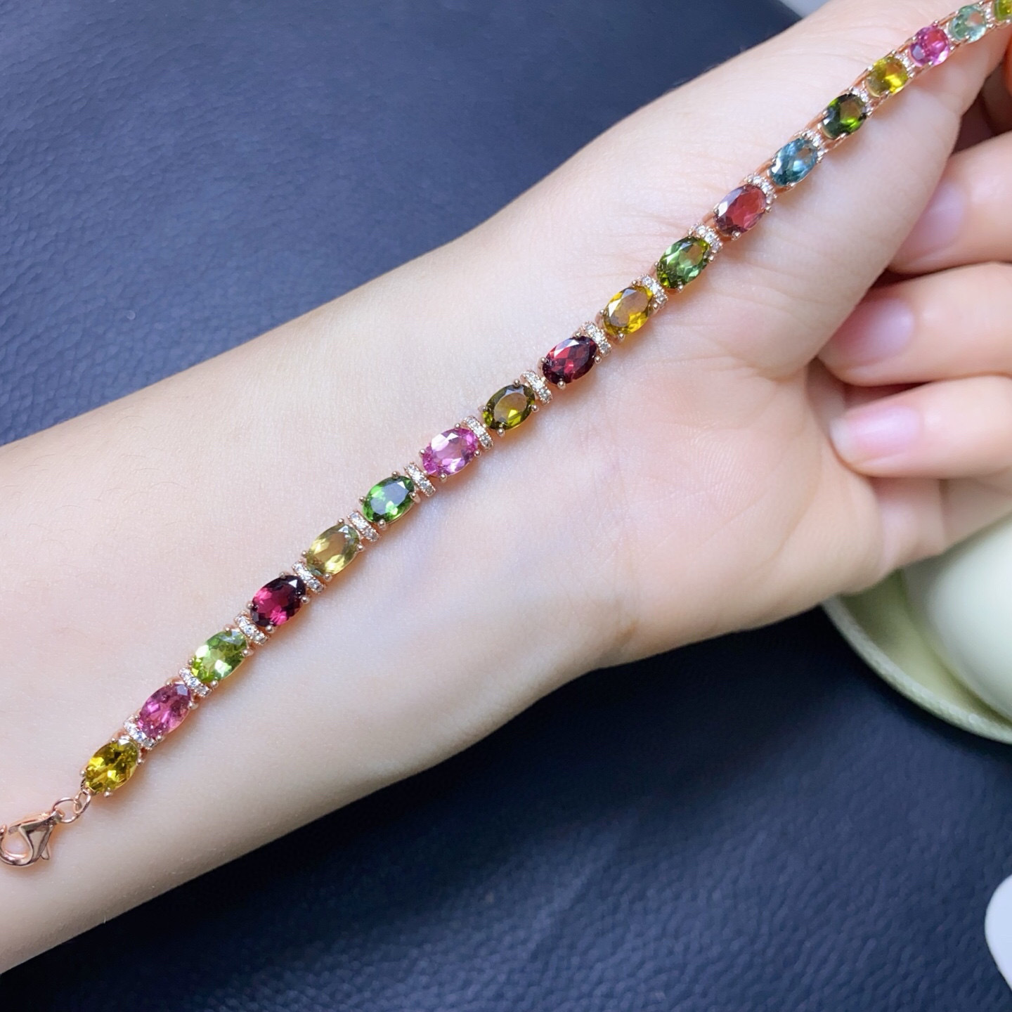 925 Silber Natürliches Turmali – Gemstone Bracelet Healing Bewertung und Preis