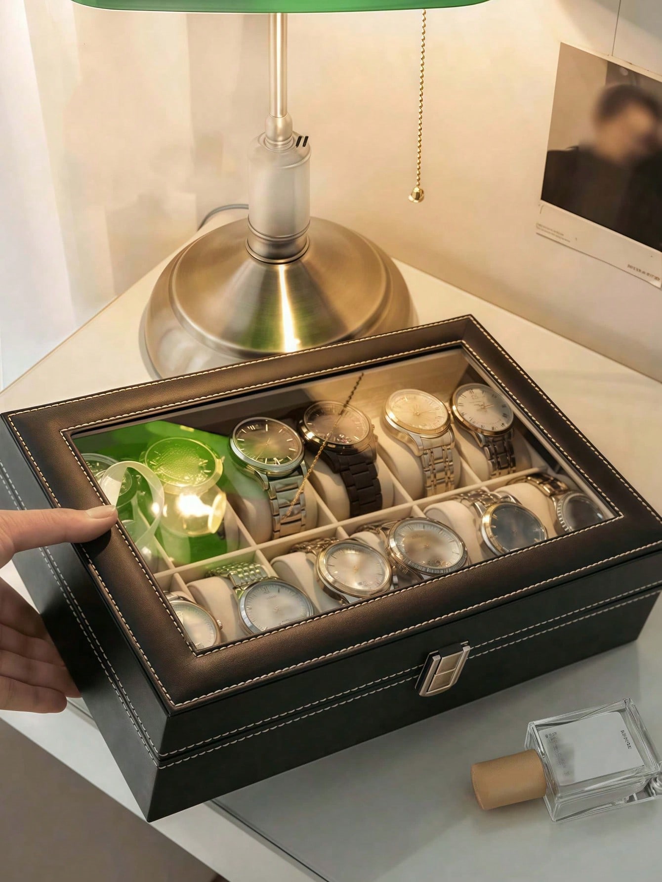Leder-Uhrenbox mit Schloss, Gr – Watch Display Box Bewertung und Preis