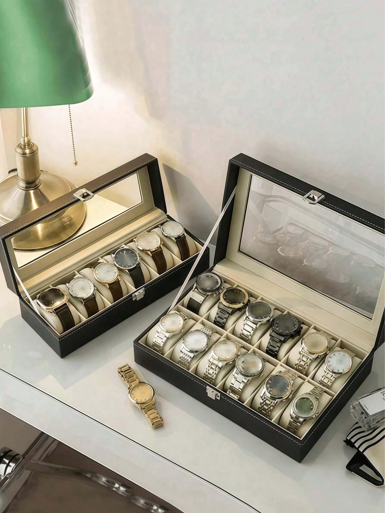 Leder-Uhrenbox mit Schloss, Gr – Watch Display Box Bewertung und Preis
