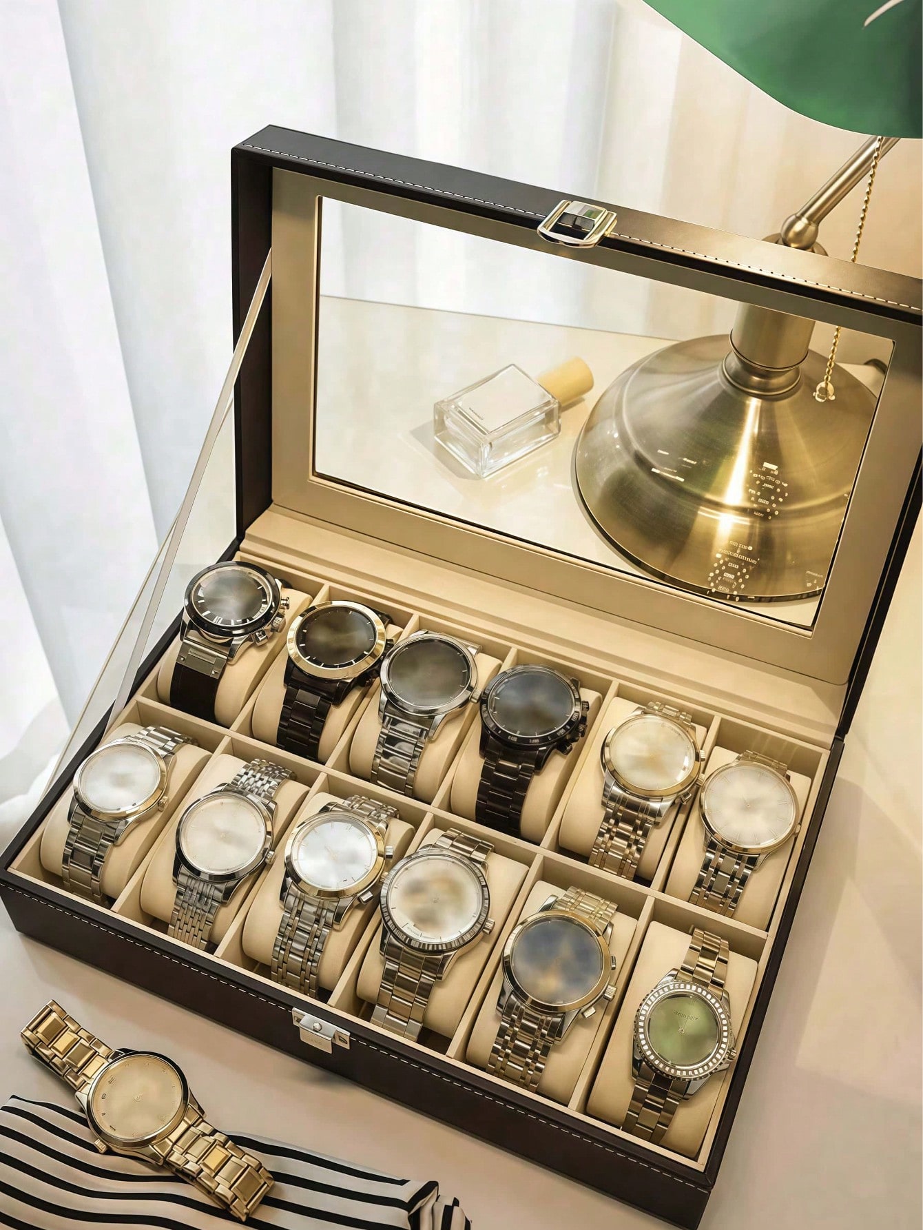 Leder-Uhrenbox mit Schloss, Gr – Watch Display Box Bewertung und Preis