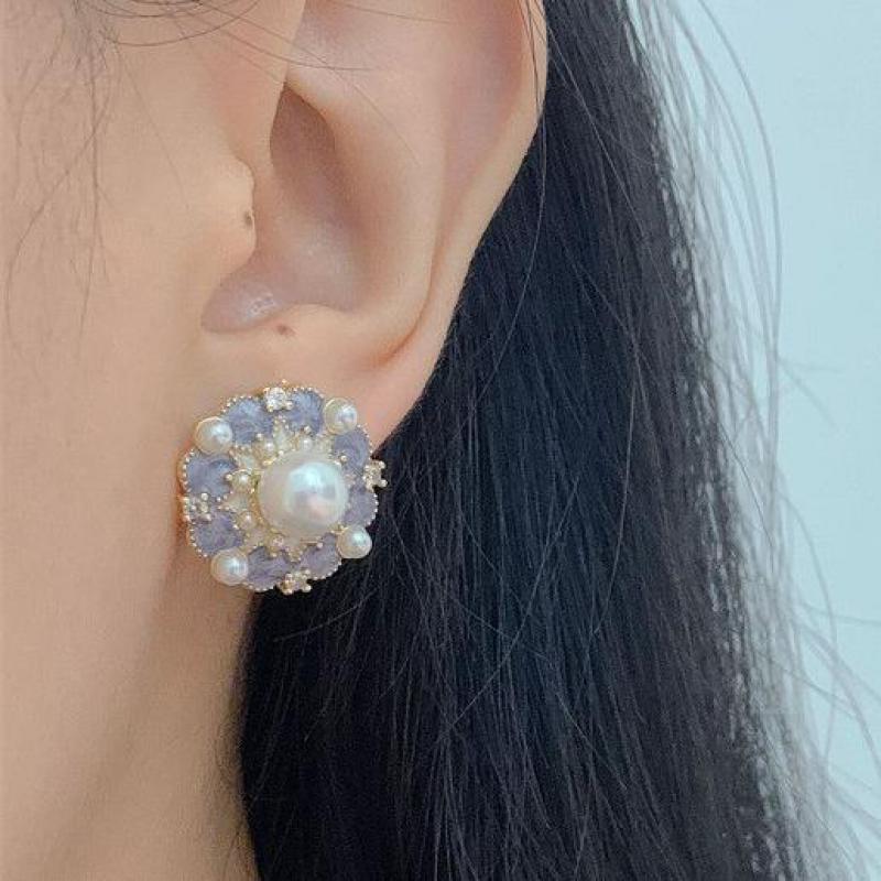 925 Silber Nadel Vintage lila  – Pearl Stud Earrings Bewertung und Preis