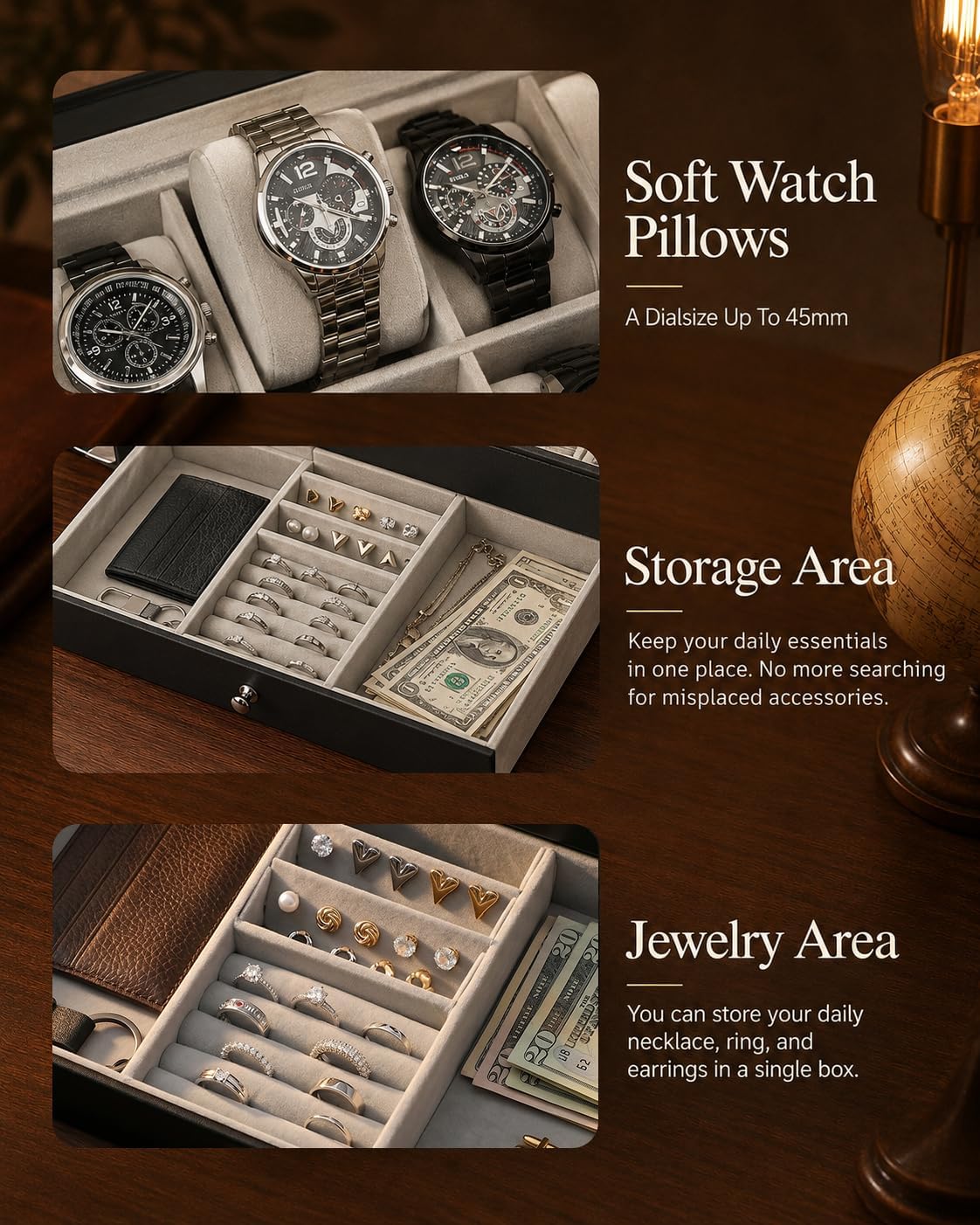 Uhrenbox-Organizer für Herren, – Watch Display Box Bewertung und Preis
