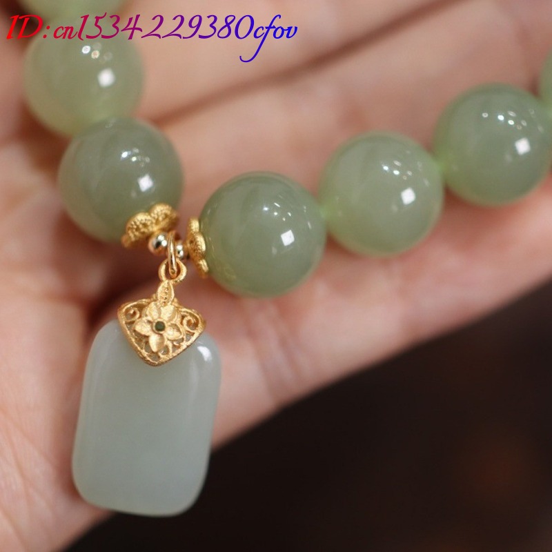 Natürliches Hotan-Jade-Perlen- – Gemstone Bracelet Healing Bewertung und Preis