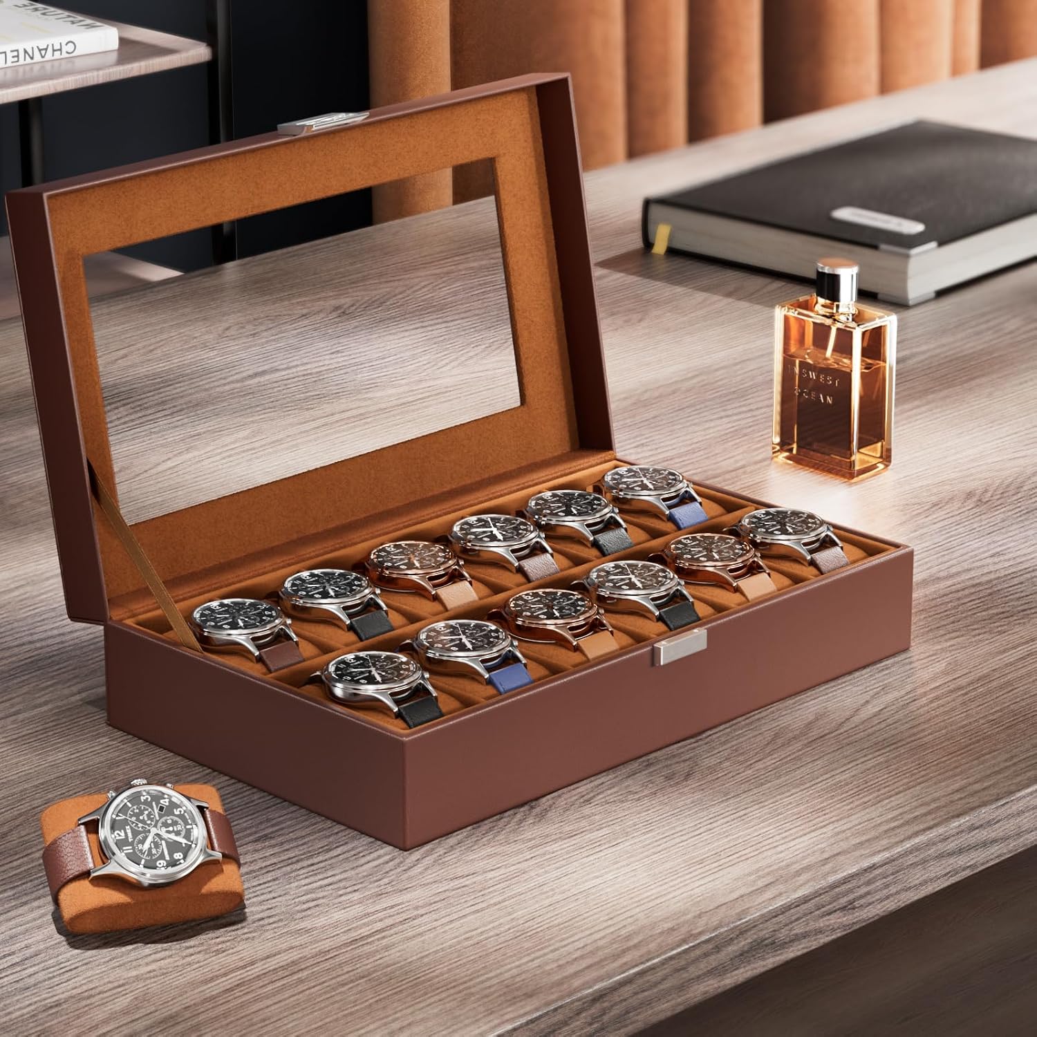 12-Fach Uhrenbox mit Glasdecke – Watch Display Box Bewertung und Preis